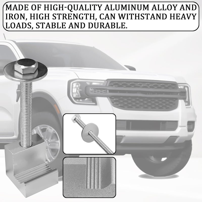 Hirificing 4PCS Truck Tool Box Mounting Kit, J Hook Truck Crossover Tool Boxes for Bed of Truck Aluminum Pickup Toolbox Rail Mounting Kit for Fix Tool Boxes Tie Downs Comes With Fastening Nuts(Silver) - Image 3